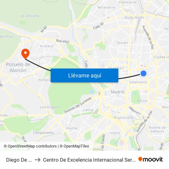 Diego De León to Centro De Excelencia Internacional Sergio Arboleda map