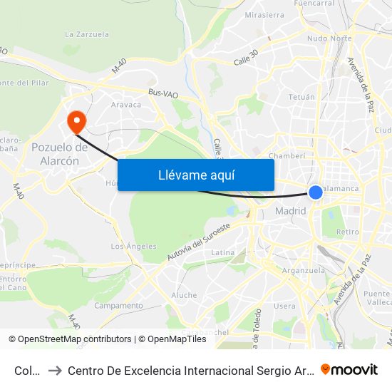 Colón to Centro De Excelencia Internacional Sergio Arboleda map