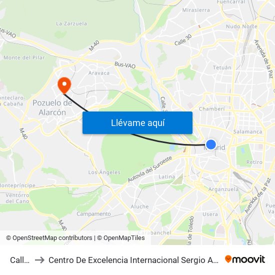 Callao to Centro De Excelencia Internacional Sergio Arboleda map