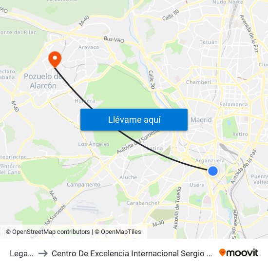 Legazpi to Centro De Excelencia Internacional Sergio Arboleda map