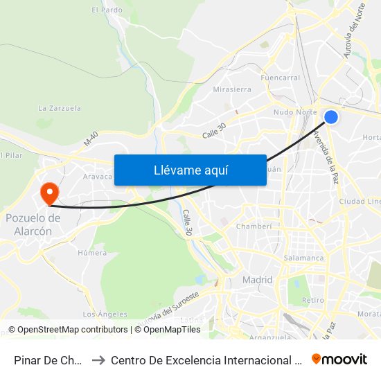 Pinar De Chamartín to Centro De Excelencia Internacional Sergio Arboleda map