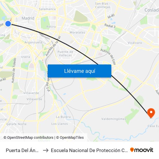 Puerta Del Ángel to Escuela Nacional De Protección Civil map