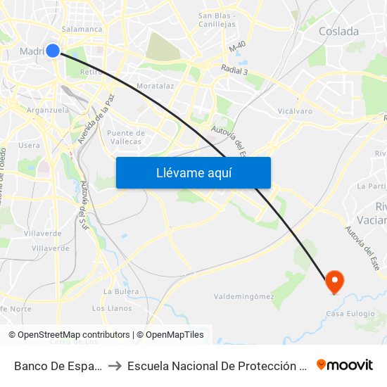 Banco De España to Escuela Nacional De Protección Civil map