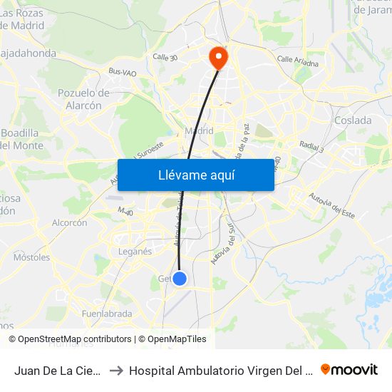 Juan De La Cierva to Hospital Ambulatorio Virgen Del Mar map