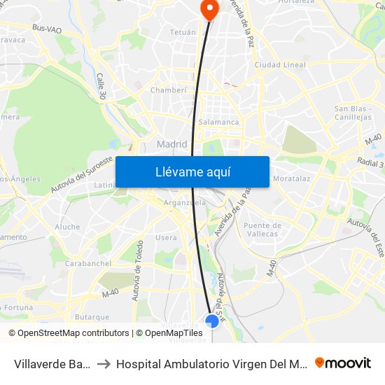 Villaverde Bajo to Hospital Ambulatorio Virgen Del Mar map