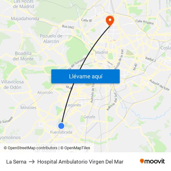 La Serna to Hospital Ambulatorio Virgen Del Mar map