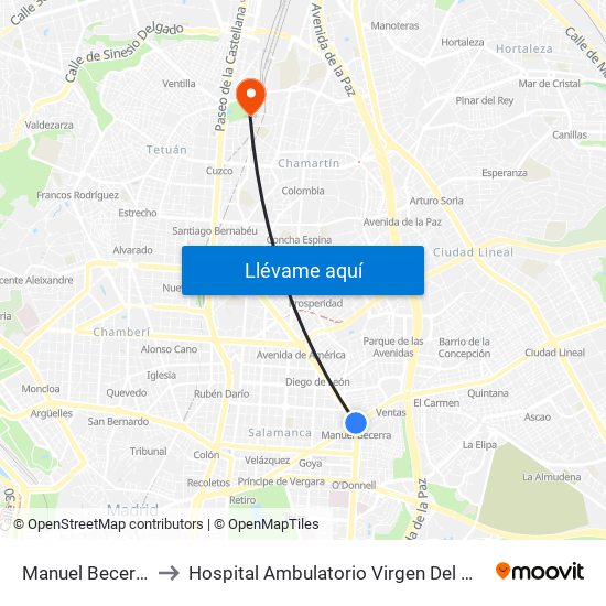 Manuel Becerra to Hospital Ambulatorio Virgen Del Mar map