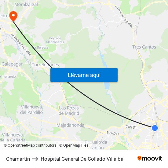 Chamartín to Hospital General De Collado Villalba. map