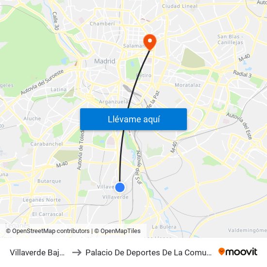 Villaverde Bajo - Cruce to Palacio De Deportes De La Comunidad De Madrid map