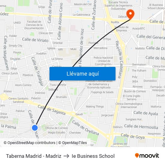 Taberna Madrid - Madriz to Ie Business School map
