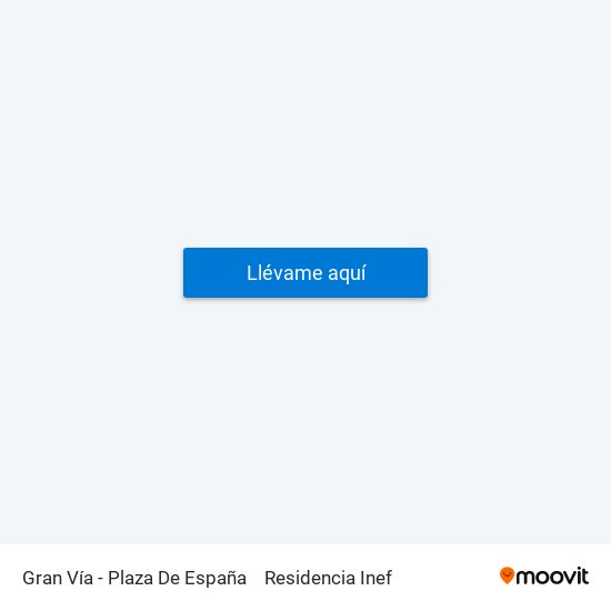 Gran Vía - Plaza De España to Residencia Inef map