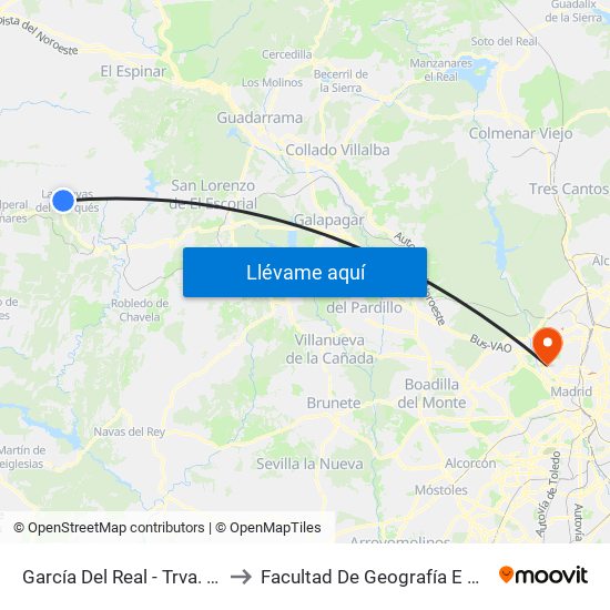 García Del Real - Trva. Sauco to Facultad De Geografía E Historia map