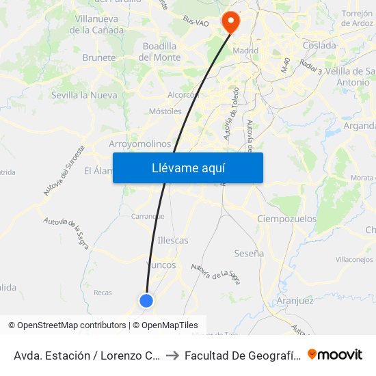 Avda. Estación / Lorenzo Carrillo, Yuncler to Facultad De Geografía E Historia map