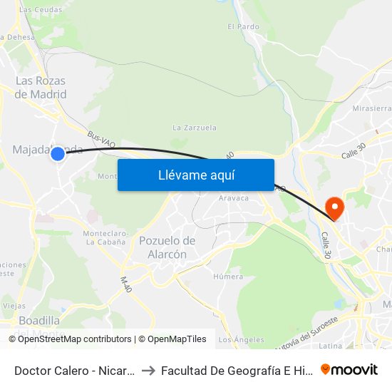 Doctor Calero - Nicaragua to Facultad De Geografía E Historia map