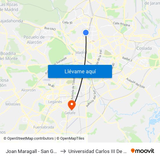 Joan Maragall - San Germán to Universidad Carlos III De Madrid map