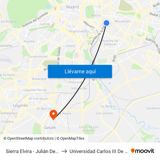 Sierra Elvira - Julián Del Cerro to Universidad Carlos III De Madrid map
