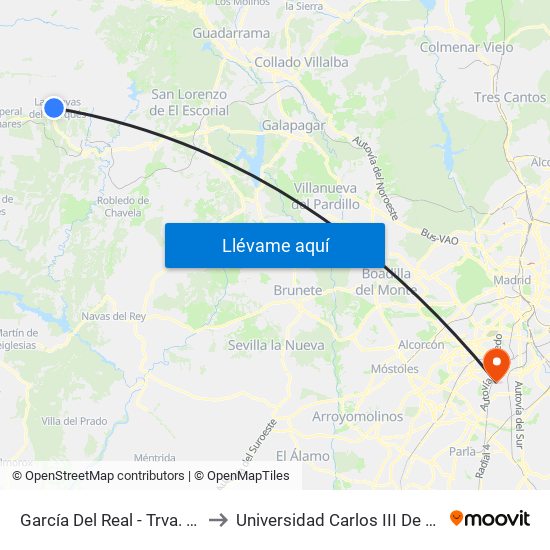 García Del Real - Trva. Sauco to Universidad Carlos III De Madrid map