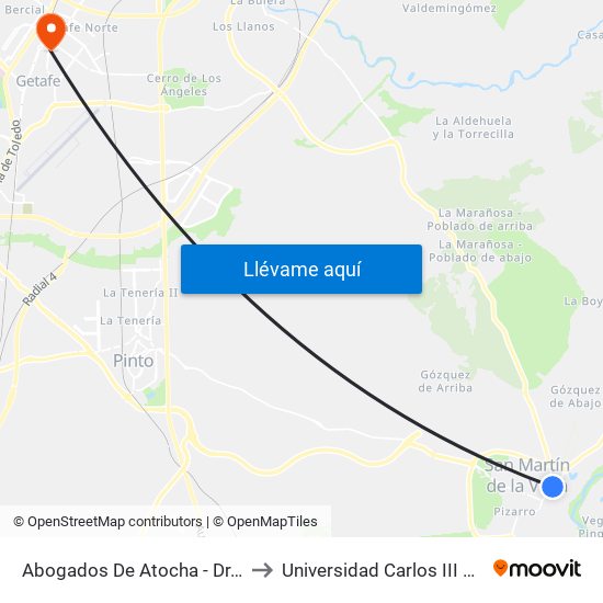 Abogados De Atocha - Dr. Marañón to Universidad Carlos III De Madrid map