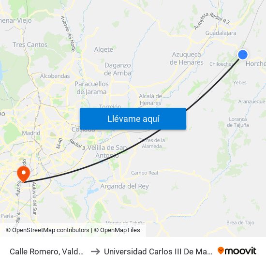 Calle Romero, Valdeluz to Universidad Carlos III De Madrid map