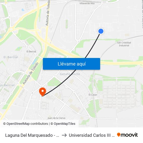 Laguna Del Marquesado - San Erasmo to Universidad Carlos III De Madrid map