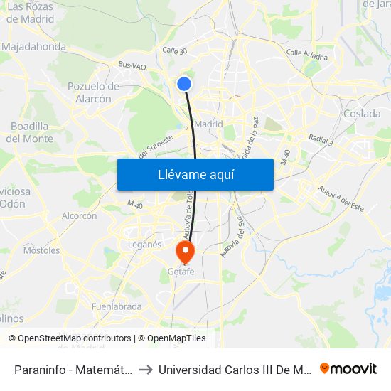 Paraninfo - Matemáticas to Universidad Carlos III De Madrid map