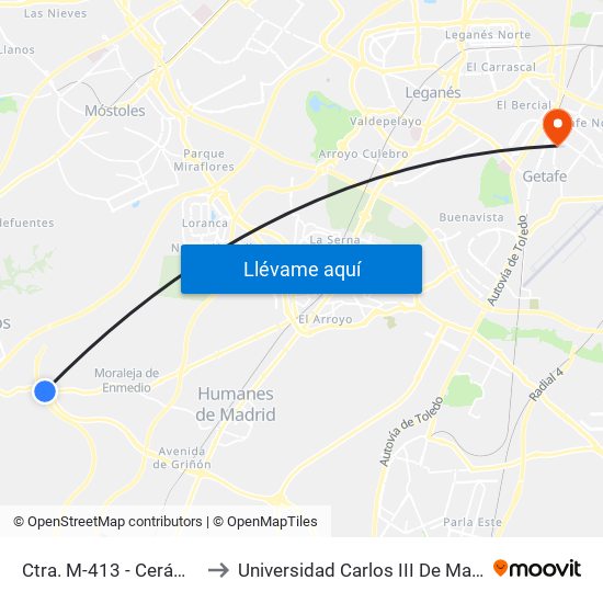 Ctra. M-413 - Cerámica to Universidad Carlos III De Madrid map