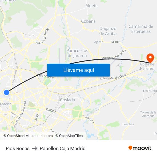Ríos Rosas to Pabellón Caja Madrid map