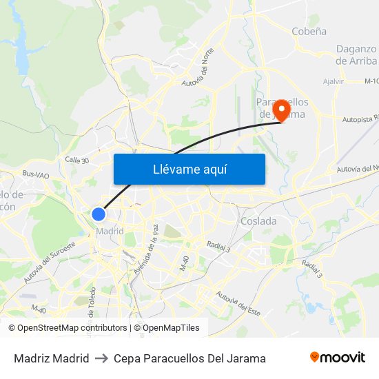 Madriz Madrid to Cepa Paracuellos Del Jarama map