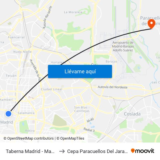 Taberna Madrid - Madriz to Cepa Paracuellos Del Jarama map