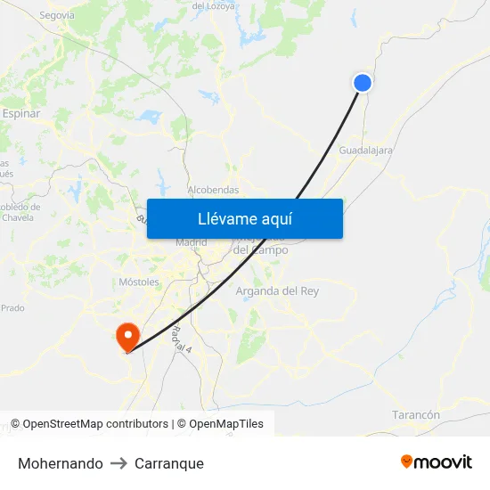 Mohernando - Ctra. Yunquera to Carranque map