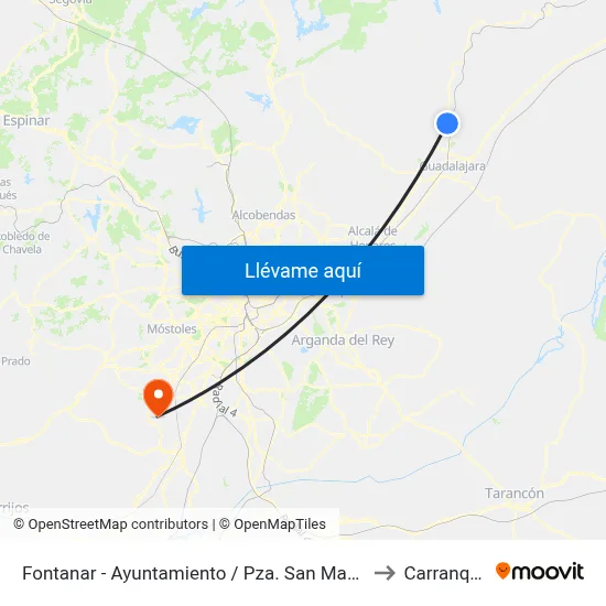 Fontanar - Pza. San Matías (Ayuntamiento) to Carranque map