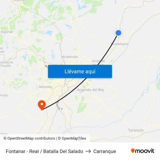 Fontanar - Mayor / Batalla Del Salado to Carranque map