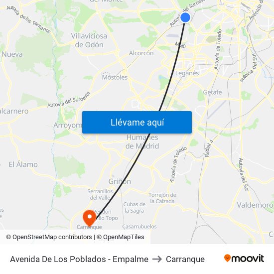 Avenida De Los Poblados - Empalme to Carranque map