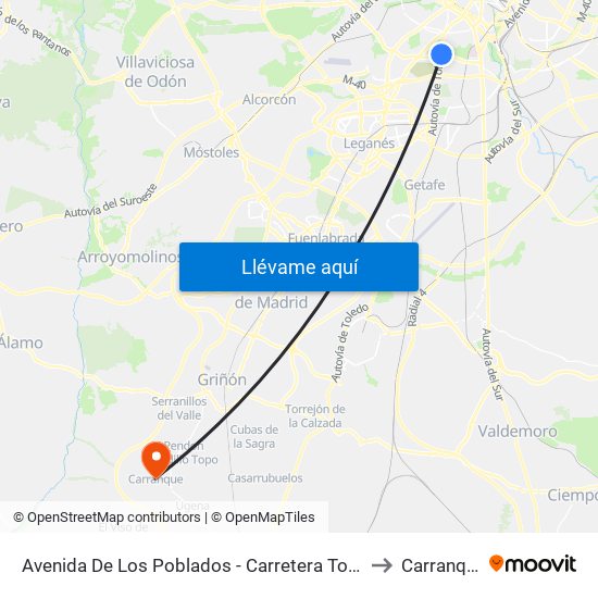 Avenida De Los Poblados - Carretera Toledo to Carranque map