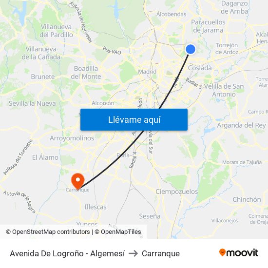 Avenida De Logroño - Algemesí to Carranque map