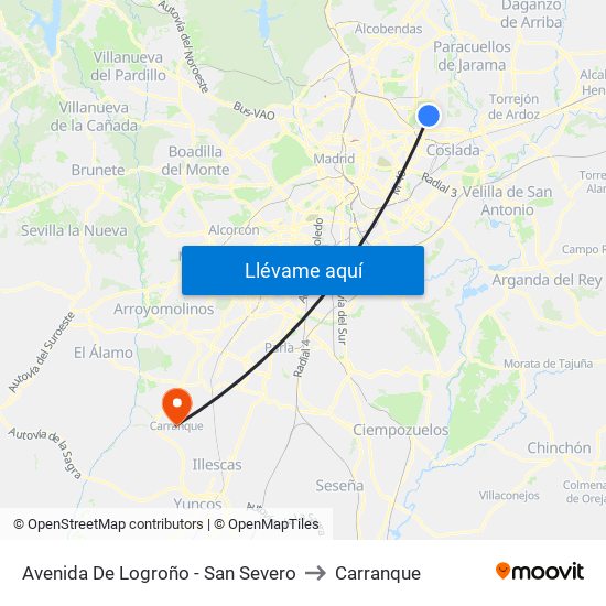 Avenida De Logroño - San Severo to Carranque map