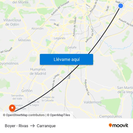 Boyer - Rivas to Carranque map