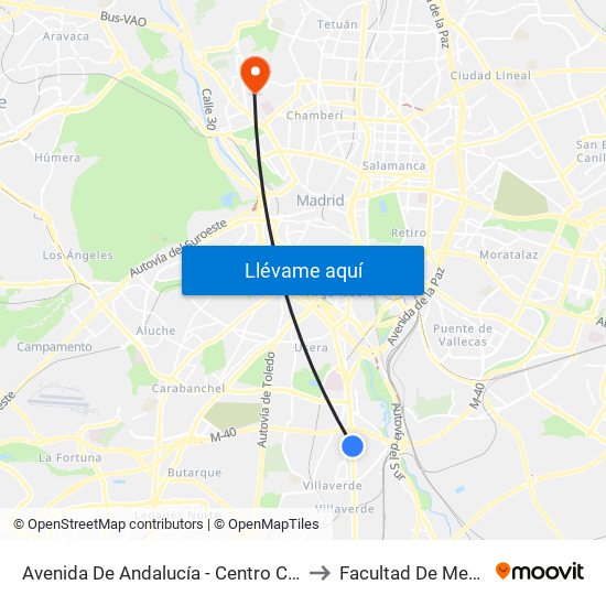 Avenida De Andalucía - Centro Comercial to Facultad De Medicina map