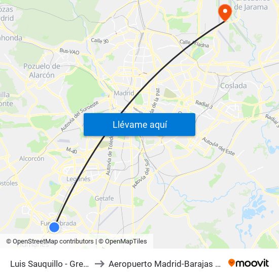 Luis Sauquillo - Grecia to Aeropuerto Madrid-Barajas T4s map