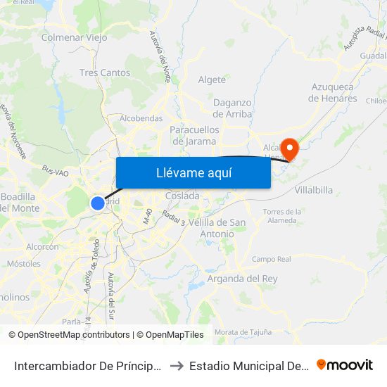 Intercambiador De Príncipe Pío to Estadio Municipal Del Val map