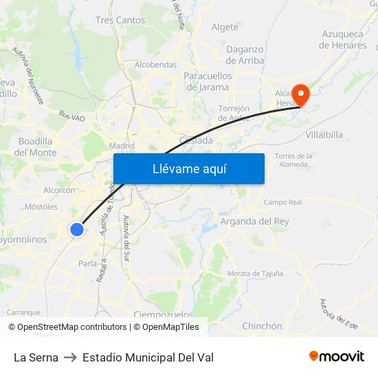 La Serna to Estadio Municipal Del Val map