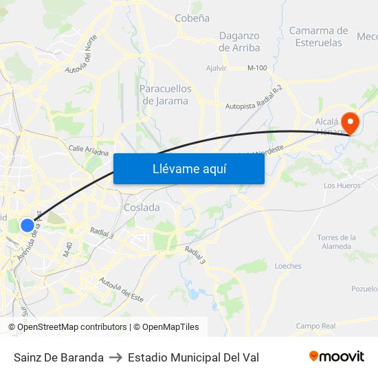Sainz De Baranda to Estadio Municipal Del Val map