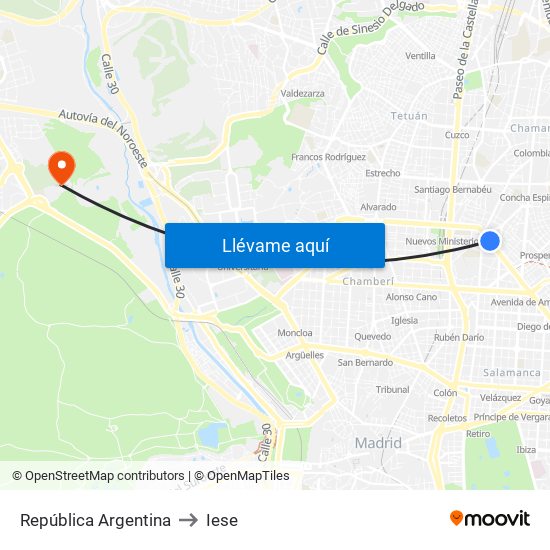 República Argentina to Iese map
