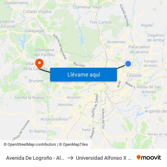 Avenida De Logroño - Algemesí to Universidad Alfonso X El Sabio map