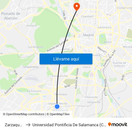 Zarzaquemada to Universidad Pontificia De Salamanca (Campus De Madrid) map