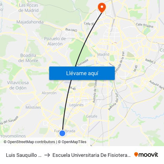 Luis Sauquillo - Grecia to Escuela Universitaria De Fisioterapia De La Once map