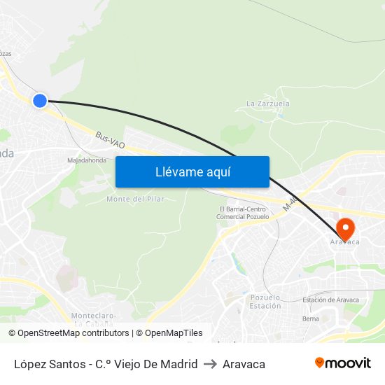 López Santos - C.º Viejo De Madrid to Aravaca map