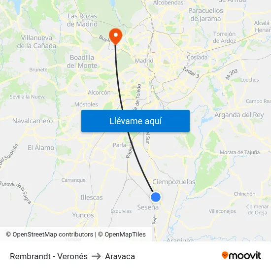 Rembrandt - Veronés to Aravaca map