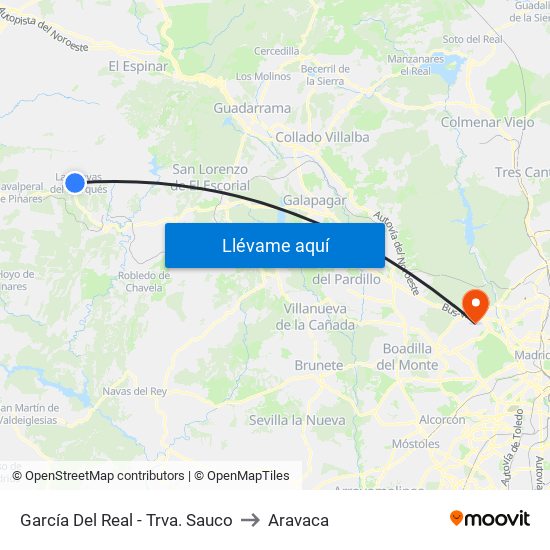 García Del Real - Trva. Sauco to Aravaca map