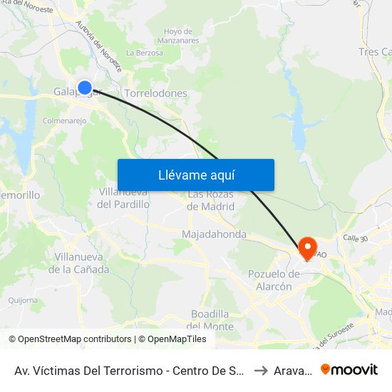 Av. Víctimas Del Terrorismo - Centro De Salud to Aravaca map